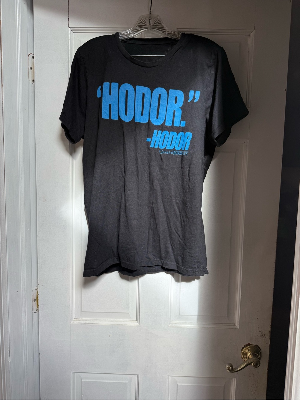 Game of Thrones Hodor Graphic Tee - Black with Blue Print